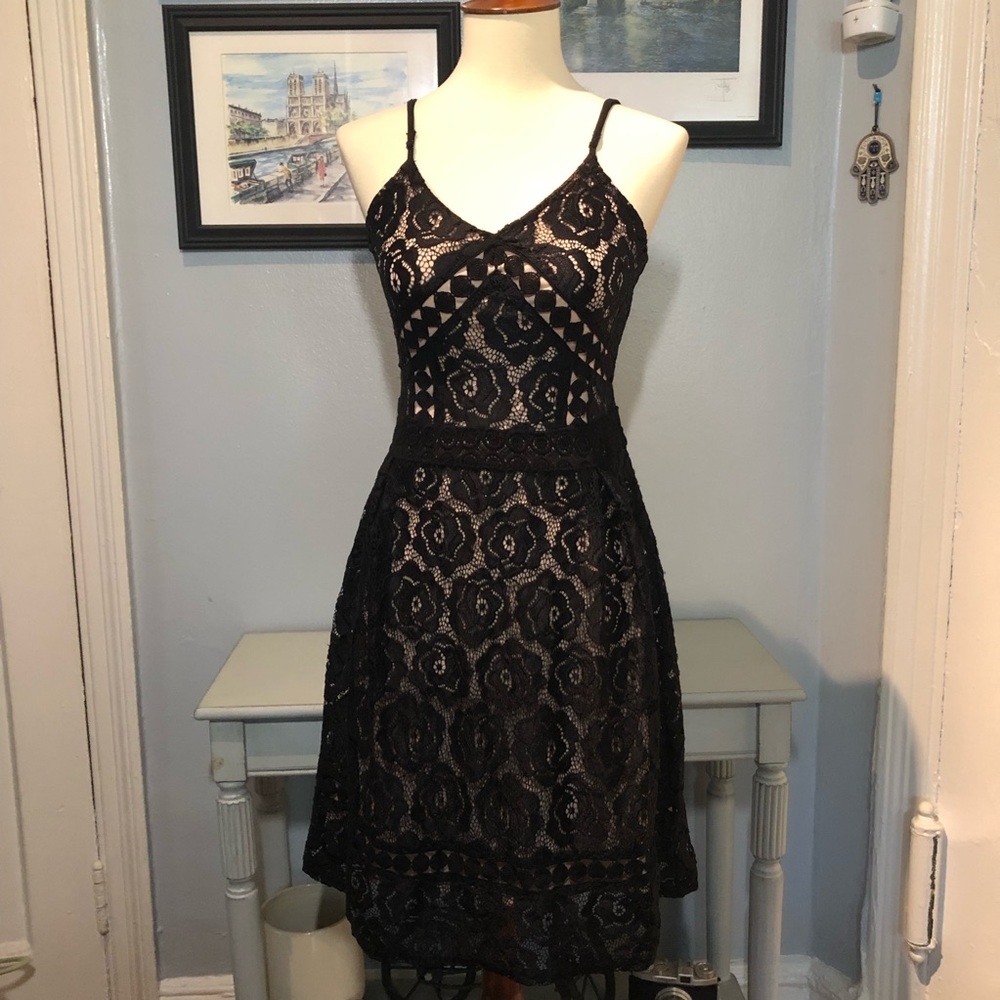 AQUA Black Lace Dress